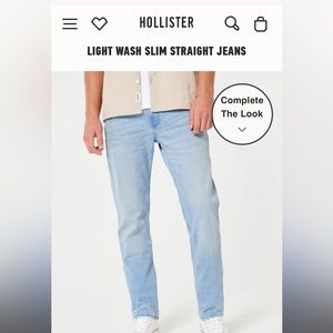 *NEW* hollister light wash slim straight jeans